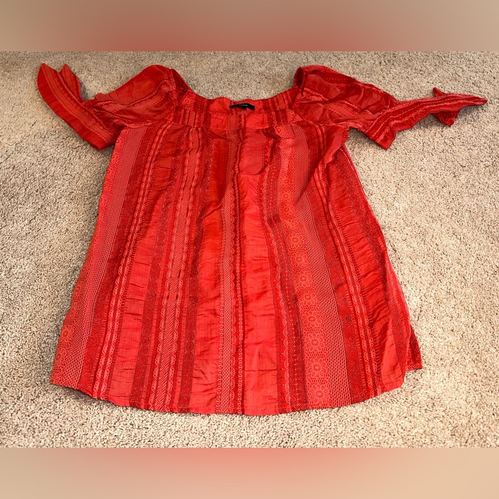 DREW Vibrant Red Blouse. Size XS